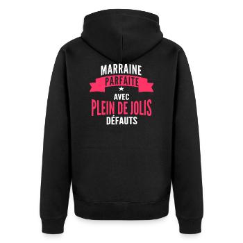 marraine parfaite avec plein de jolis défauts - Veste à capuche bio Premium Unisexe - noir - Dos - Nico (187cm)