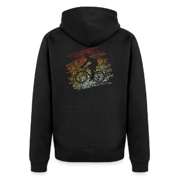 Vélo de course vintage - Veste à capuche bio Premium Unisexe - noir - Dos - Nico (187cm)