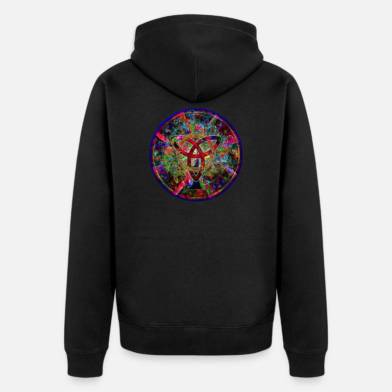 Keltisches Mandala - Unisex Premium Bio Zip Hoodie - Schwarz