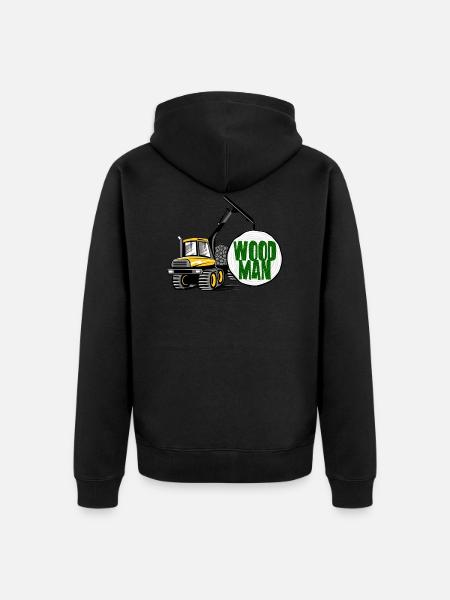 Transitaire Woodman, t-shirts, sweats à capuche, cadeaux - Veste à capuche bio Premium Unisexe - noir