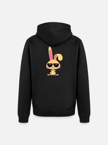 cool, söt kanin med solglasögon - Ekologisk premiumluvjack unisex - svart