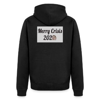 Merry Crisis 2020 - Unisex Premium Bio Zip Hoodie - Schwarz - Hinten - Nico (187cm)