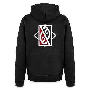 Maori Kowhaiwhai Latticen Polynésie Tribal Tattoo - Veste à capuche bio Premium Unisexe - noir - Dos - Nico (187cm)