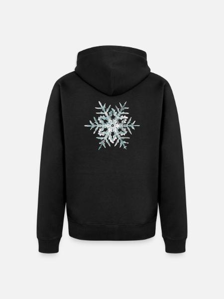 Snow Crystal - Unisex Premium Organic Zip Hoodie - black