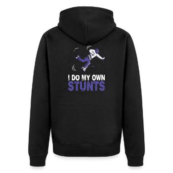 Ski Skieur Ski Je fais mes propres cascades - Veste à capuche bio Premium Unisexe - noir - Dos - Nico (187cm)