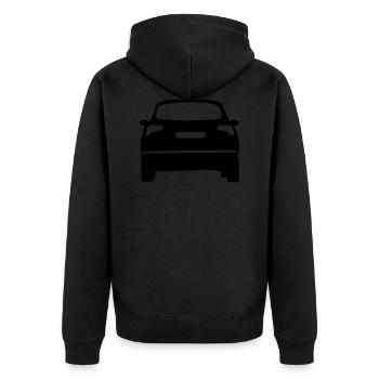 Car Auto - Unisex Premium Bio Zip Hoodie - Schwarz - Hinten - Nico (187cm)