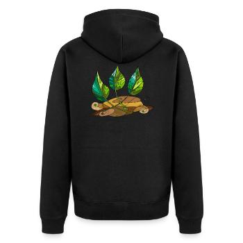 Feuilles - Veste à capuche bio Premium Unisexe - noir - Dos - Nico (187cm)