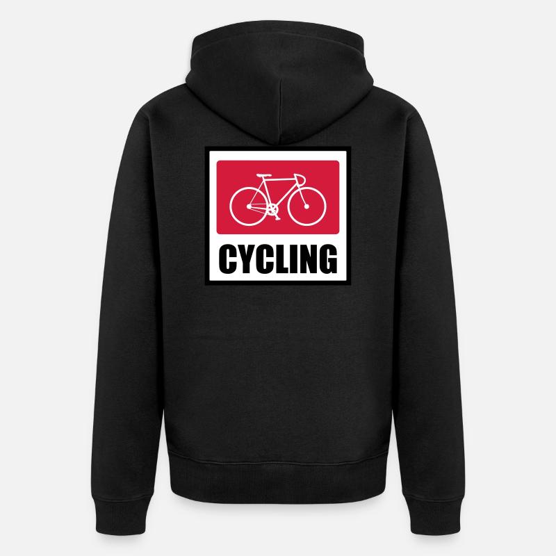 Radfahren - Radfahren - Unisex Premium Bio Zip Hoodie - Schwarz
