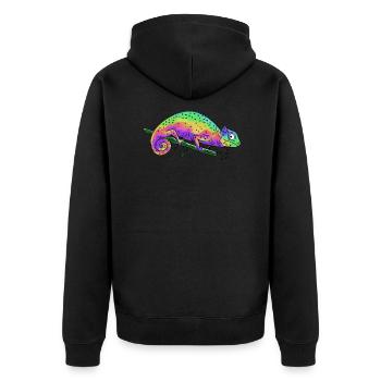 Chameleon - Unisex Premium Organic Zip Hoodie - black - Back - Nico (187cm)