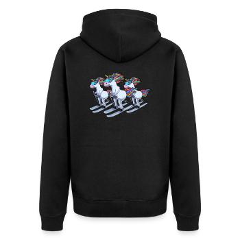 Ski par équipe sur piste de ski Licorne - Veste à capuche bio Premium Unisexe - noir - Dos - Nico (187cm)