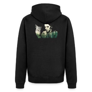 Women and Wolves - Unisex Premium Organic Zip Hoodie - black - Back - Nico (187cm)