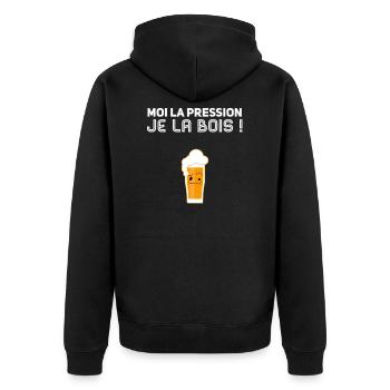 Moi la pression je la bois! - Veste à capuche bio Premium Unisexe - noir - Dos - Nico (187cm)