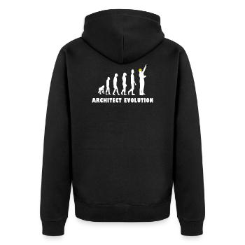 Architect Evolution - Unisex Premium Organic Zip Hoodie - black - Back - Nico (187cm)