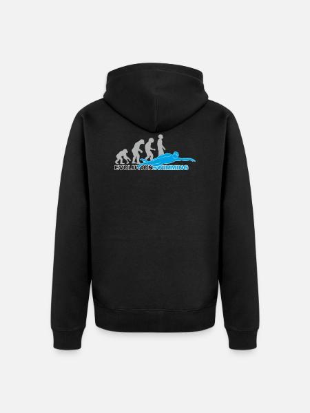 evolution swimming, swim, swim, swimmer - Unisex Premium Organic Zip Hoodie - black
