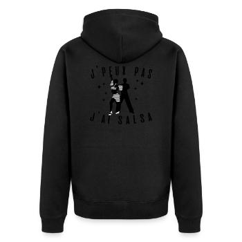 J peux pas j ai Salsa passion idée cadeau tshirt - Veste à capuche bio Premium Unisexe - noir - Dos - Nico (187cm)