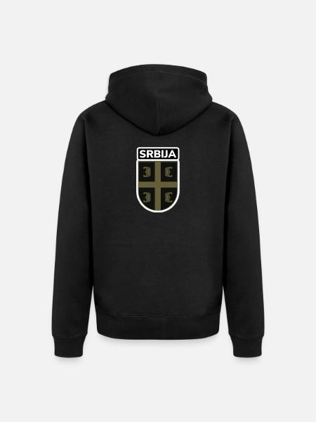 Srbija - Unisex Premium Organic Zip Hoodie - black