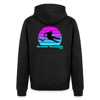 Sunshine Freestyle Roller - Unisex Premium Bio Zip Hoodie - Schwarz - Hinten - Nico (187cm)