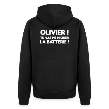 Cadeau marrant Jacky tuning 135.3 dB - Veste à capuche bio Premium Unisexe - noir - Dos - Nico (187cm)