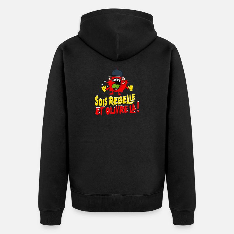 Sois rebelle et ouvre la ! - Veste à capuche bio Premium Unisexe - noir