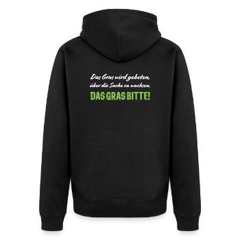 Lustiges Sprüche funny Quotes Shirt Geschenkidee - Unisex Premium Bio Zip Hoodie - Schwarz - Hinten - Nico (187cm)
