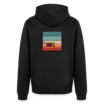 Roter Panda - Unisex Premium Bio Zip Hoodie - Schwarz - Hinten - Nico (187cm)