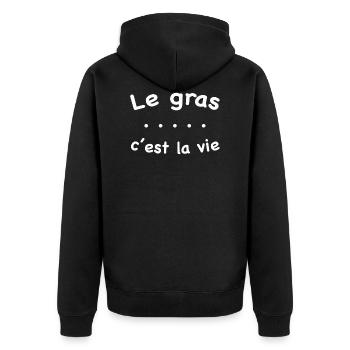 Humour Kaamelott1 - Veste à capuche bio Premium Unisexe - noir - Dos - Nico (187cm)