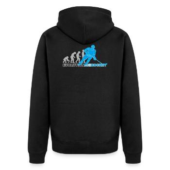 Evolution ice hockey, ice hockey - Unisex Premium Organic Zip Hoodie - black - Back - Nico (187cm)