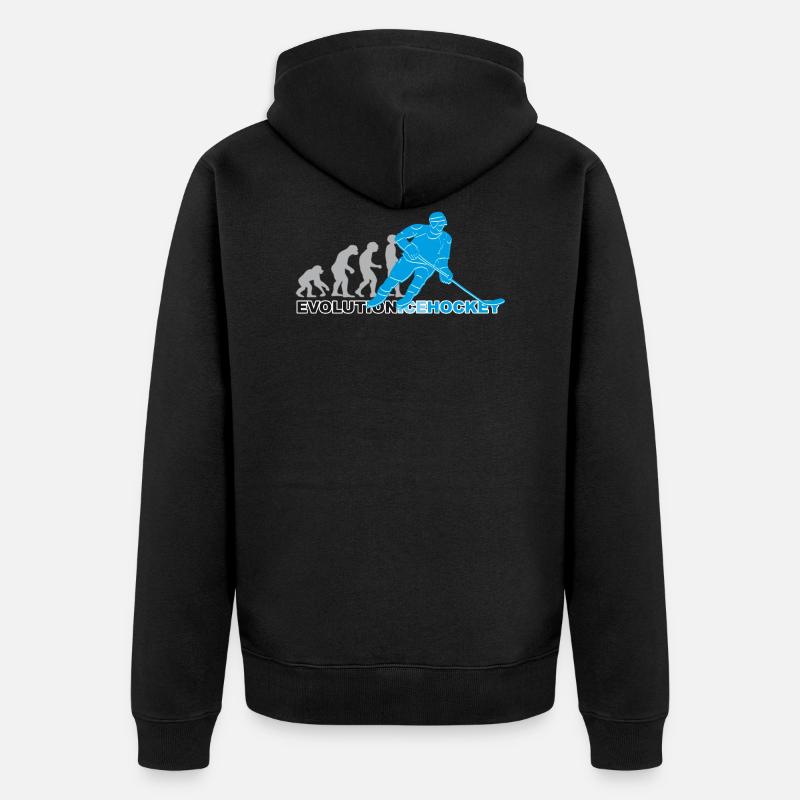 Evolution du hockey sur glace, hockey sur glace - Veste à capuche bio Premium Unisexe - noir