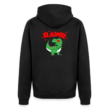 Dinosaur RAWR Dino lover kids gift - Unisex Premium Organic Zip Hoodie - black - Back - Nico (187cm)