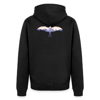 Eagle, Bird, Forest, Nature, Mountains, Animal Motif, Animal - Unisex Premium Organic Zip Hoodie - black - Back - Nico (187cm)
