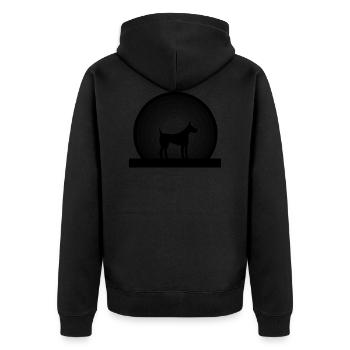 Dog dog - Unisex Premium Organic Zip Hoodie - black - Back - Nico (187cm)