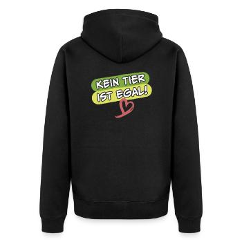 Kein Tier ist egal Tierschützer Tierschutz - Unisex Premium Bio Zip Hoodie - Schwarz - Hinten - Nico (187cm)