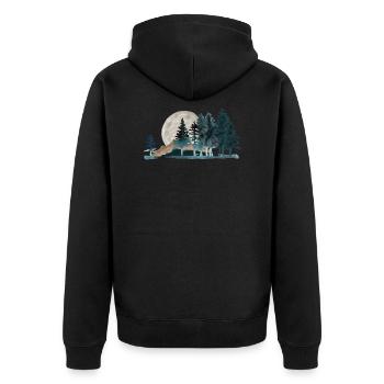 Watercolor landscape mountains - Unisex Premium Organic Zip Hoodie - black - Back - Nico (187cm)
