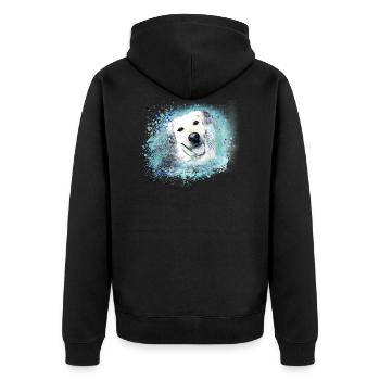 golden retriever, chien, labrador, rose - Veste à capuche bio Premium Unisexe - noir - Dos - Nico (187cm)