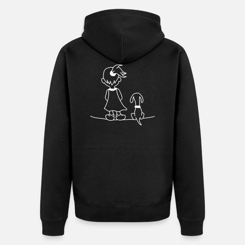 Fille chien mignon - Veste à capuche bio Premium Unisexe - noir