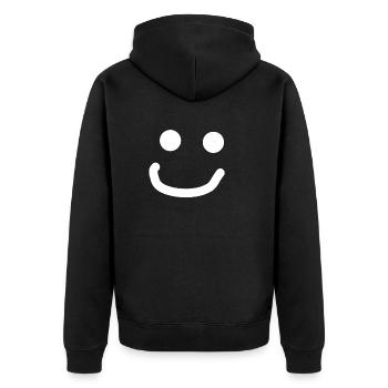 Smiling Smyler :) White - Unisex Premium Organic Zip Hoodie - black - Back - Nico (187cm)