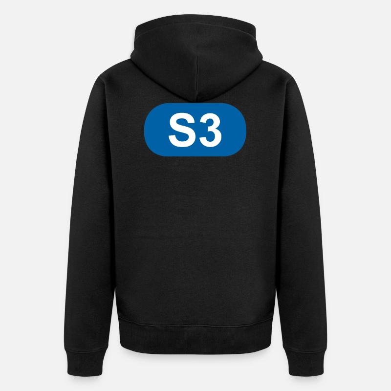 S-Bahn Berlin S3 - Veste à capuche bio Premium Unisexe - noir