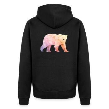 polar bear polygon colorful polar bear - Unisex Premium Organic Zip Hoodie - black - Back - Nico (187cm)
