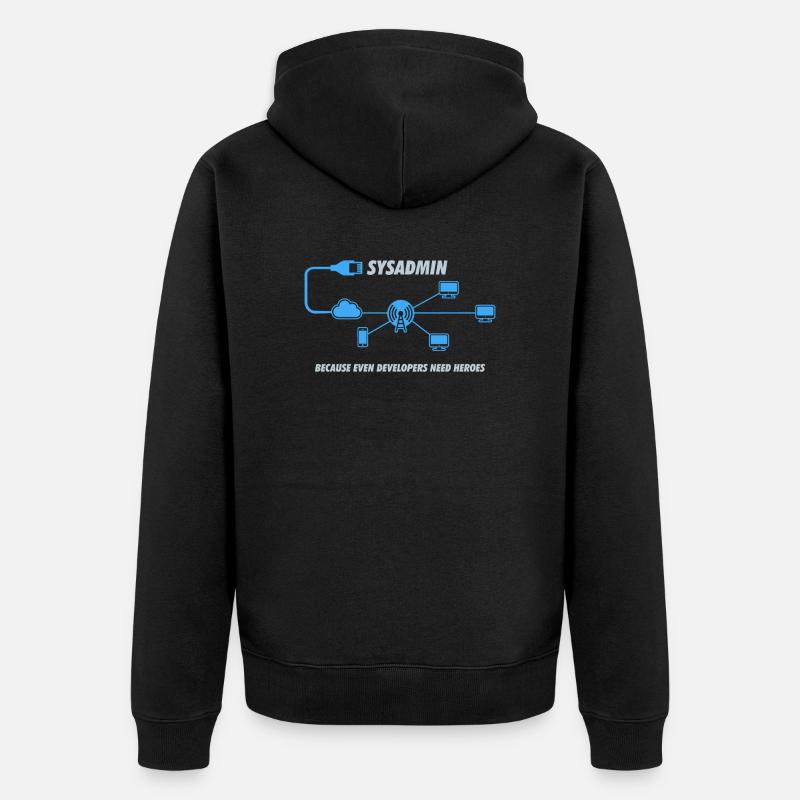 Sysadmin Programming Informatik Geschenk - Unisex Premium Bio Zip Hoodie - Schwarz