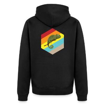 Chameleon saying gift reptile lizard - Unisex Premium Organic Zip Hoodie - black - Back - Nico (187cm)