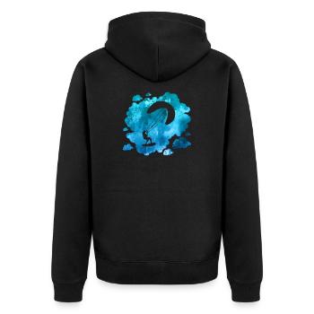 Double Exposure Kite Surfing Retro Geschenk - Unisex Premium Bio Zip Hoodie - Schwarz - Hinten - Nico (187cm)
