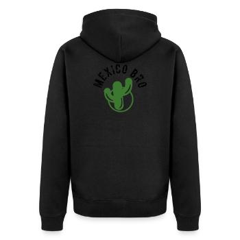 Mexico Bro - Unisex Premium Bio Zip Hoodie - Schwarz - Hinten - Nico (187cm)