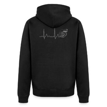 Réglage de l'ECG du rythme cardiaque du turbocompresseur - Veste à capuche bio Premium Unisexe - noir - Dos - Nico (187cm)