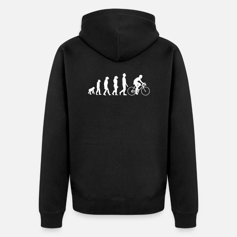 Cycling evolution - Unisex Premium Organic Zip Hoodie - black