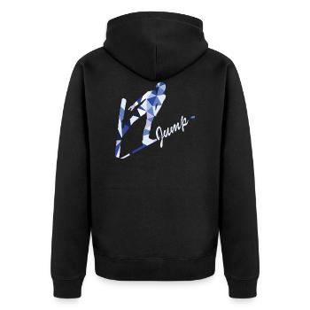 Saut à ski disant sauter polygone - Veste à capuche bio Premium Unisexe - noir - Dos - Nico (187cm)