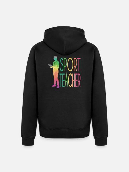 PE teacher - Unisex Premium Organic Zip Hoodie - black