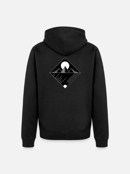 Pyramid, minimal - Unisex Premium Organic Zip Hoodie - black