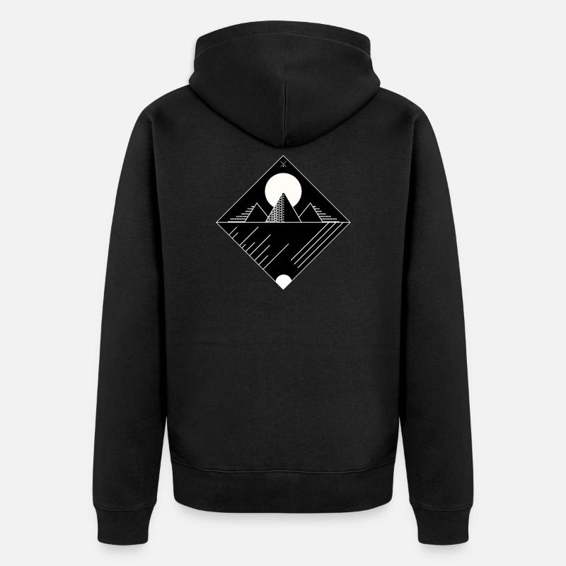 Pyramide, minimal - Unisex Premium Bio Zip Hoodie - Schwarz