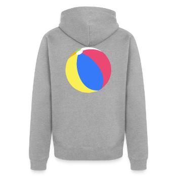 ballon de plage - Veste à capuche bio Premium Unisexe - gris chiné - Dos - Nico (187cm)