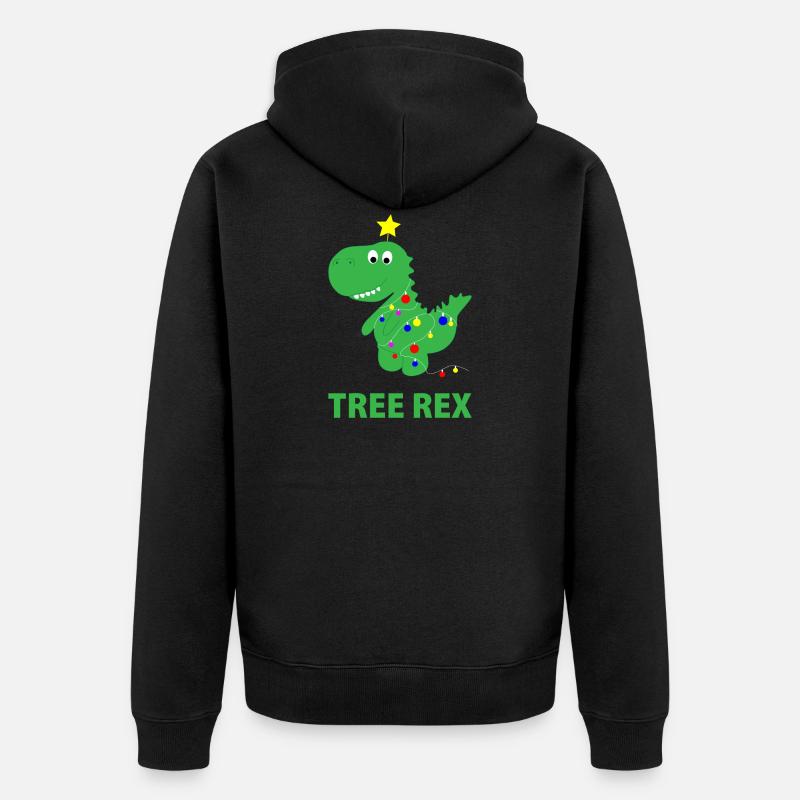 Tree rex Geschenk Spruch Dinosaurier - Unisex Premium Bio Zip Hoodie - Schwarz
